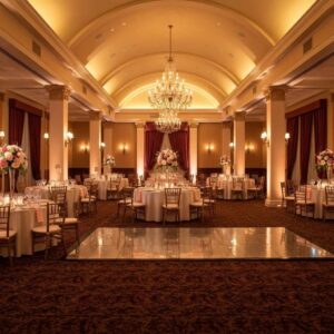 Elegant banquet hall setup in New Jersey for weddings and events