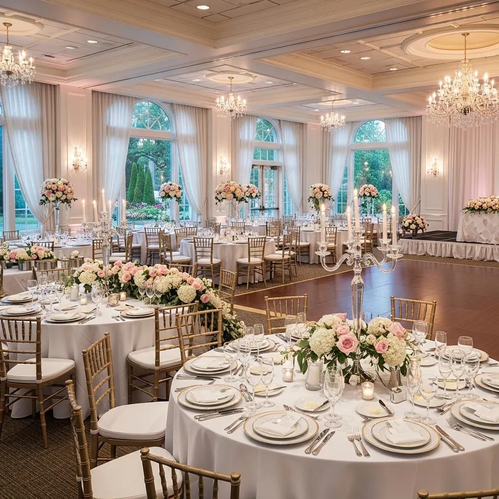 Elegant banquet hall setup in New Jersey for weddings and events