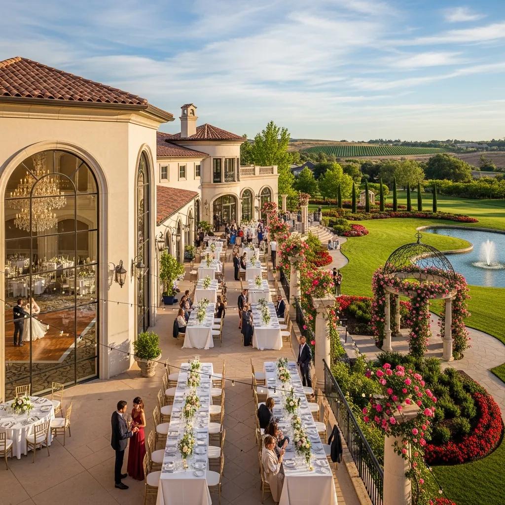 Panoramic view of Bellavista Country Club with event spaces for weddings
