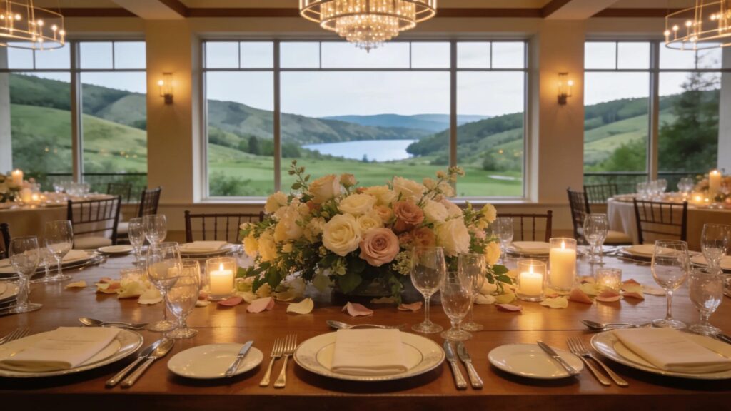 Sophisticated banquet setting in Bella Vista Country Club presenting high-quality furnishings and decor