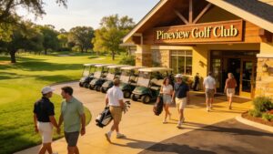 Golf club entrance illustrating the welcoming atmosphere of golf club memberships